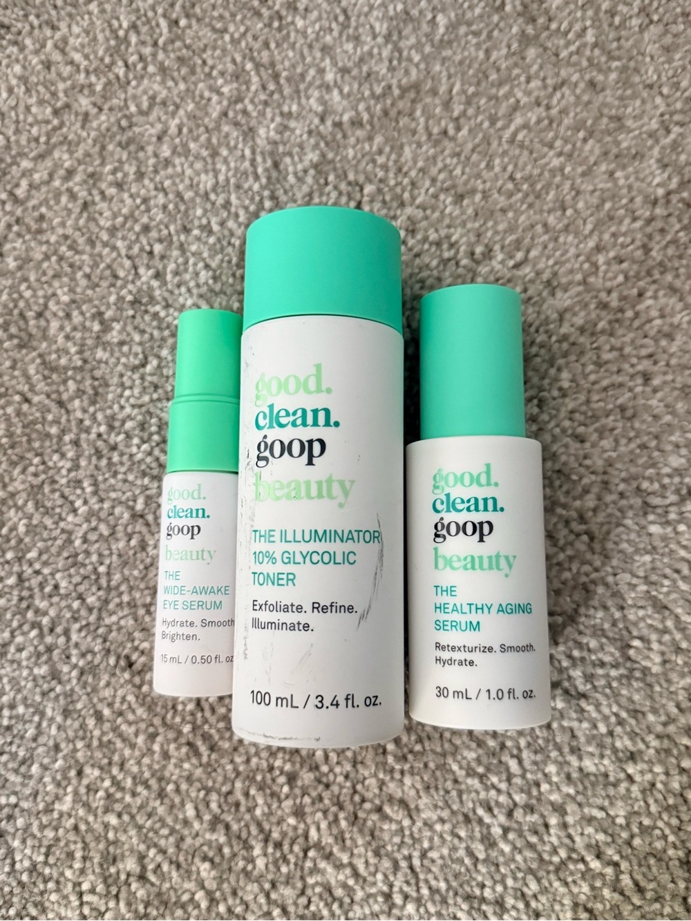 Good clean goop beauty Illuminator, Serum & Eye Serum Trio - bundle!